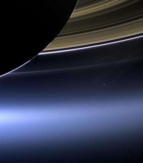 The Earth, seen from Saturn. 