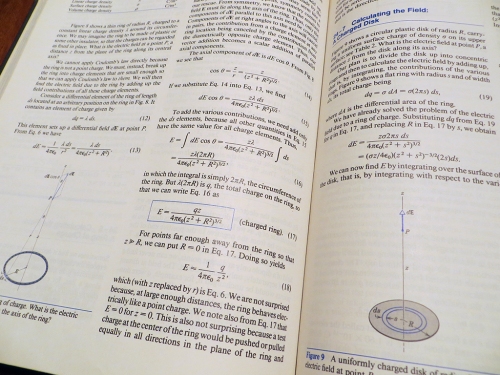 A typical page out of an introductory physics textbook (this one was my first textbook, Halliday & Resnick).