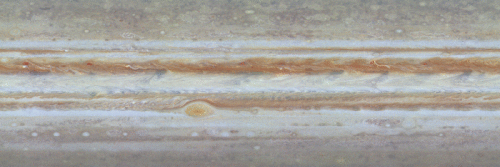 Jupiter's cloud bands, as seen by Cassini.